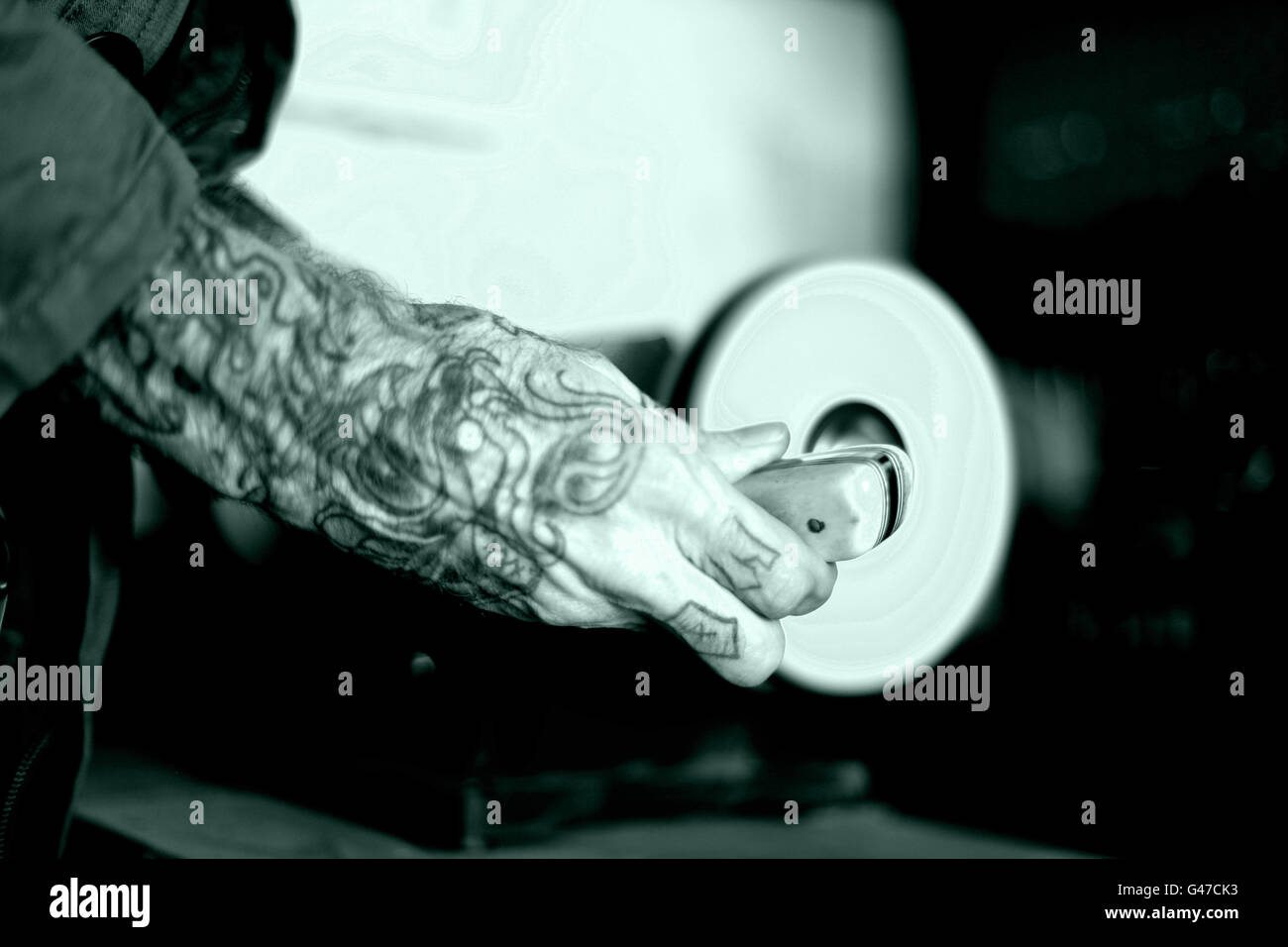 Knife making buffer wheel Stock Photo Alamy