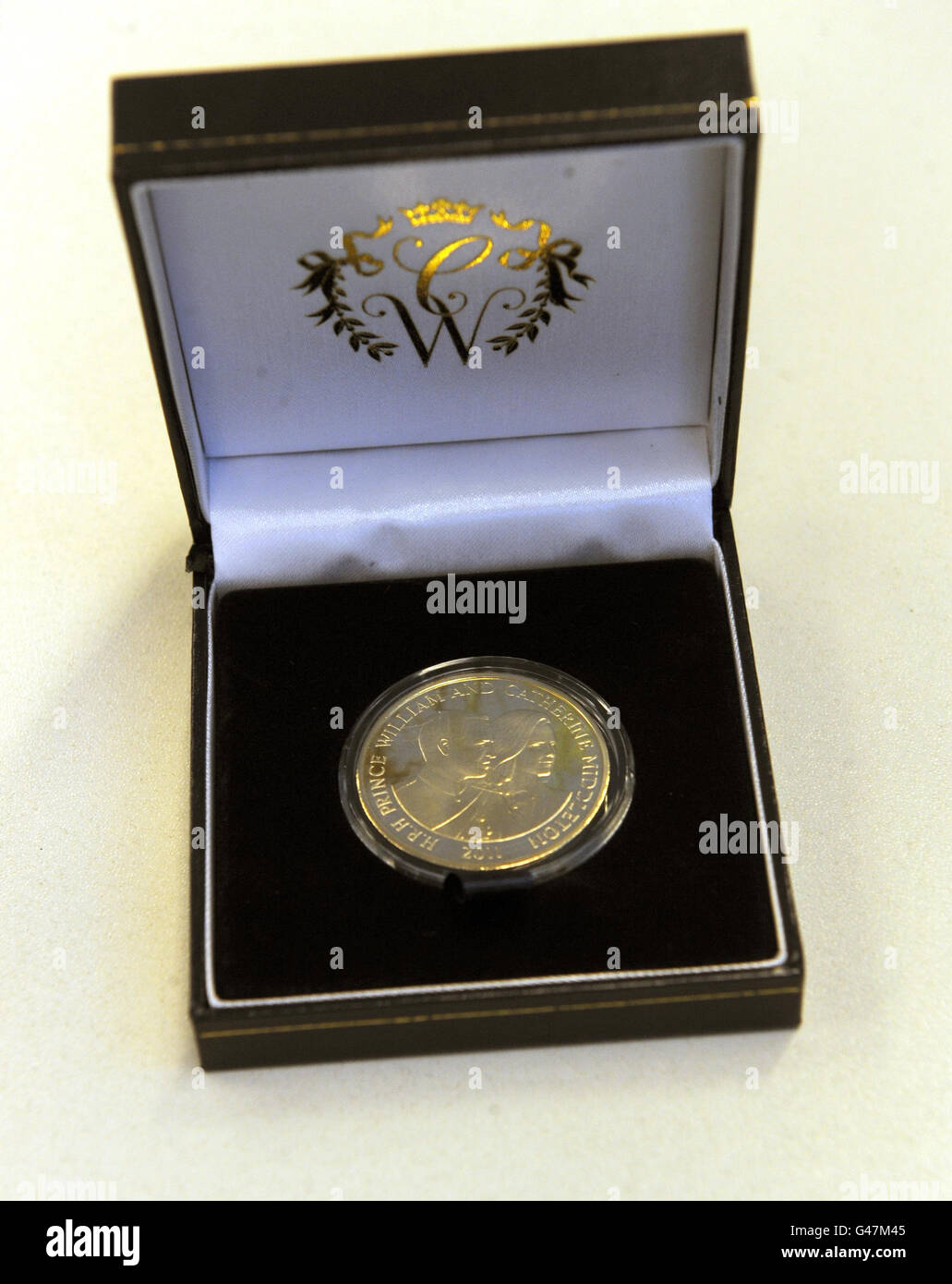 A souvenir Royal Wedding coin from the Royal Collection purchased from Buckingham Palace gift shop, London Stock Photo
