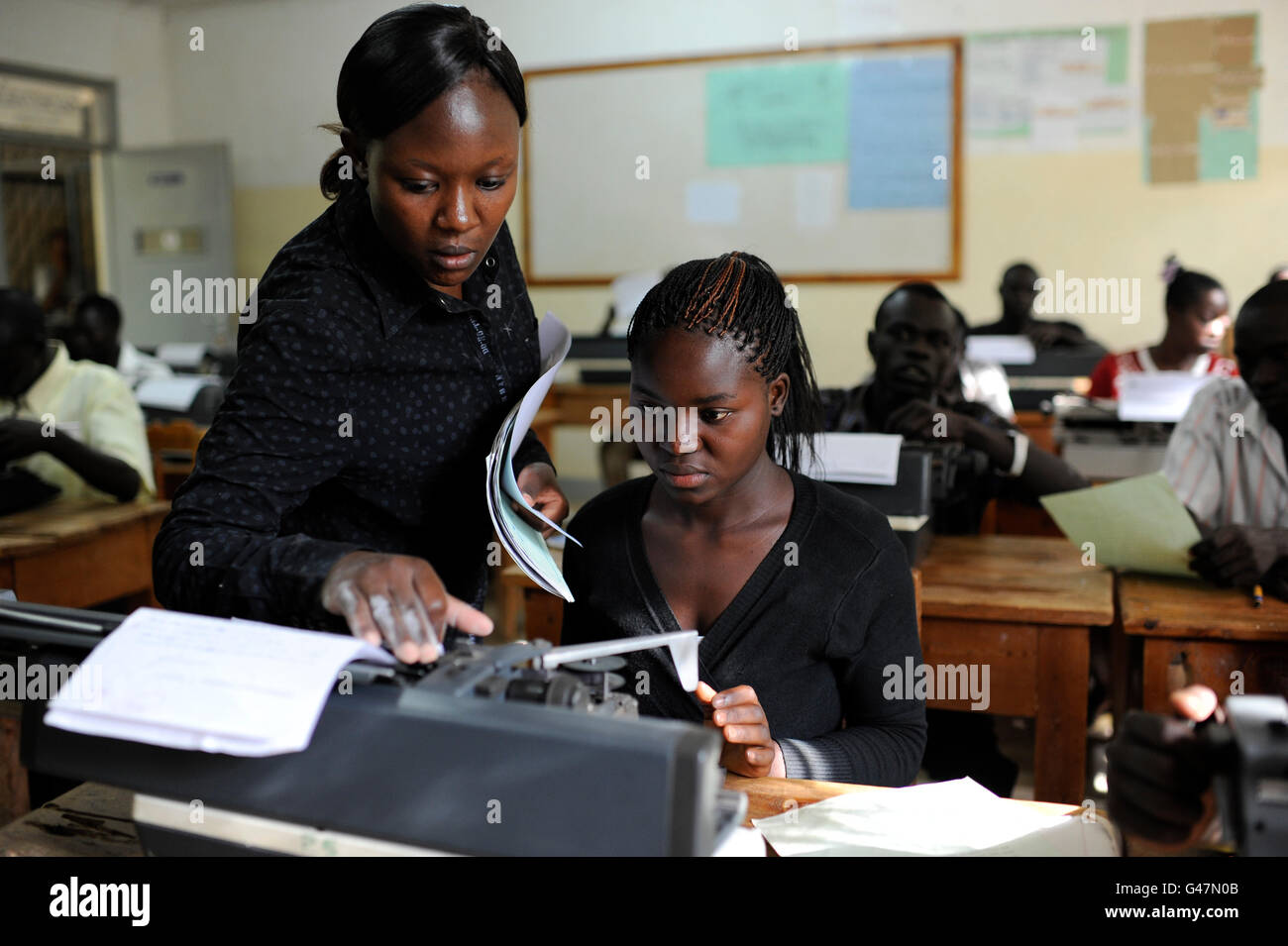 Typewriter Course KENYA Turkana Region, refugee camp Kakuma, vocational training ...