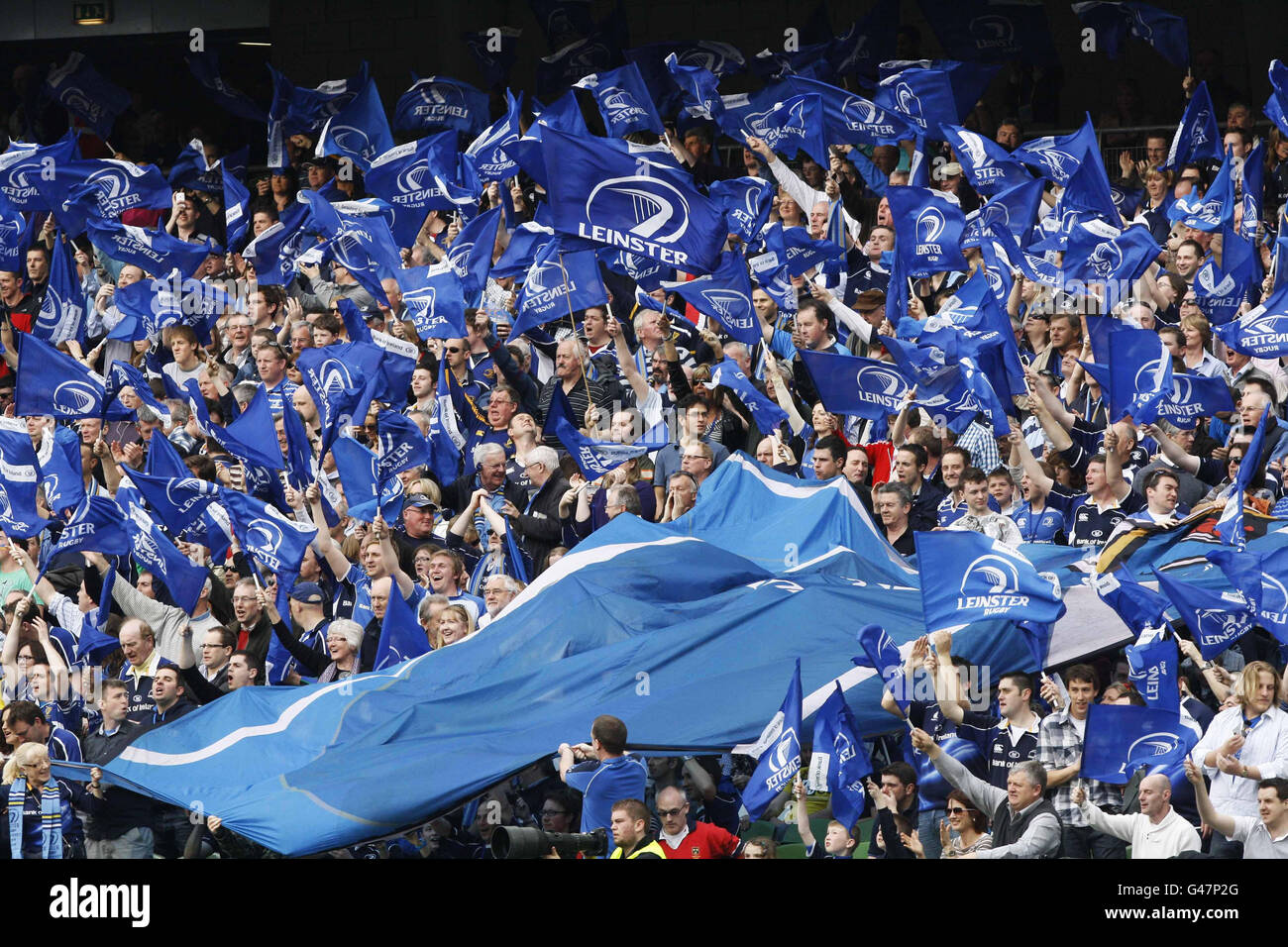 A sea of blue greeted Leicester fans during the Heineken Cup Quarter