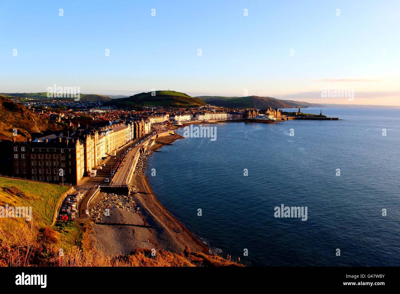 The iconic Aberystwyth seafront Stock Photo Alamy