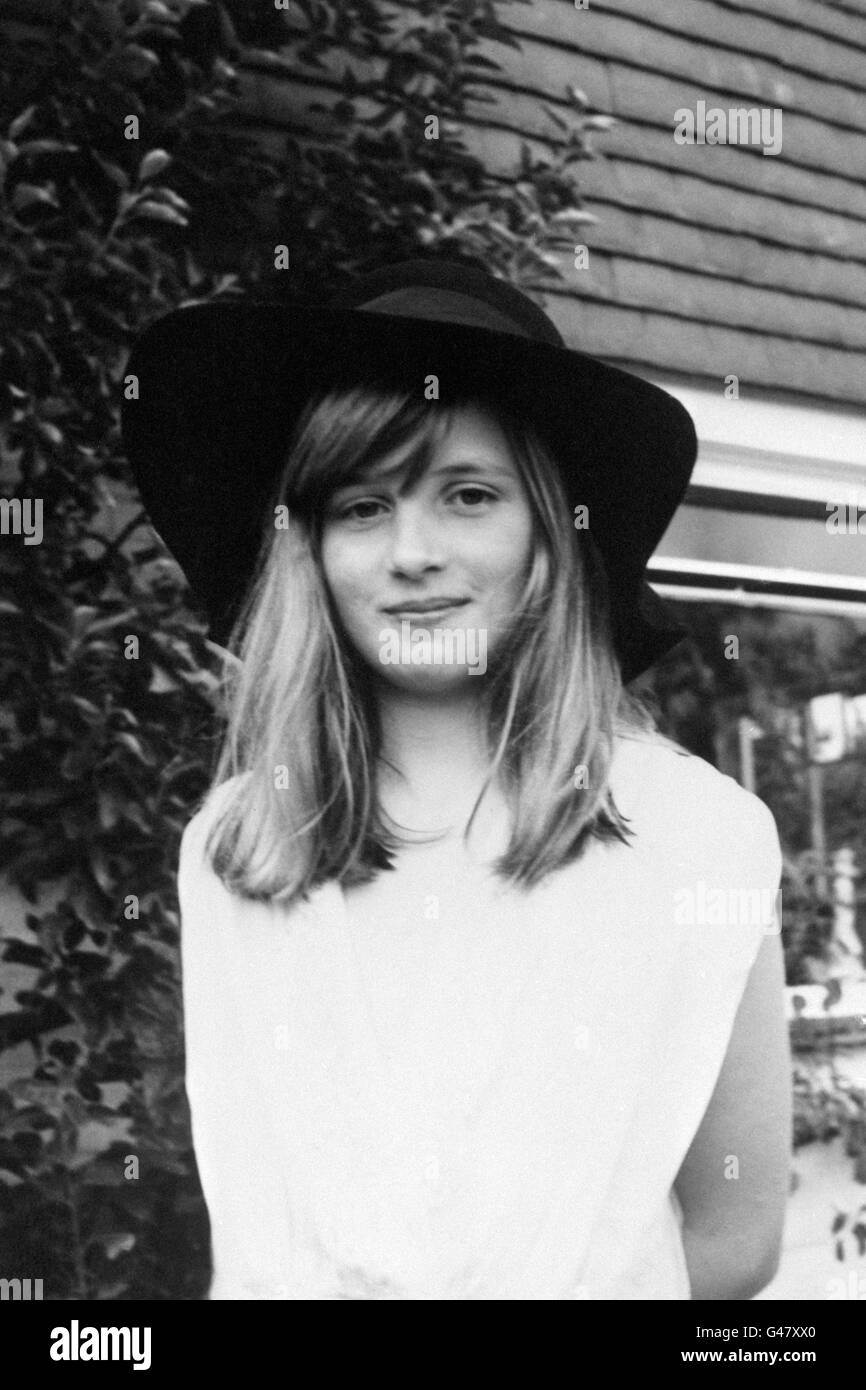 A picture of Lady Diana Spencer from the family album, during a summer holiday in 1970 at Itchenor, West Sussex. Stock Photo