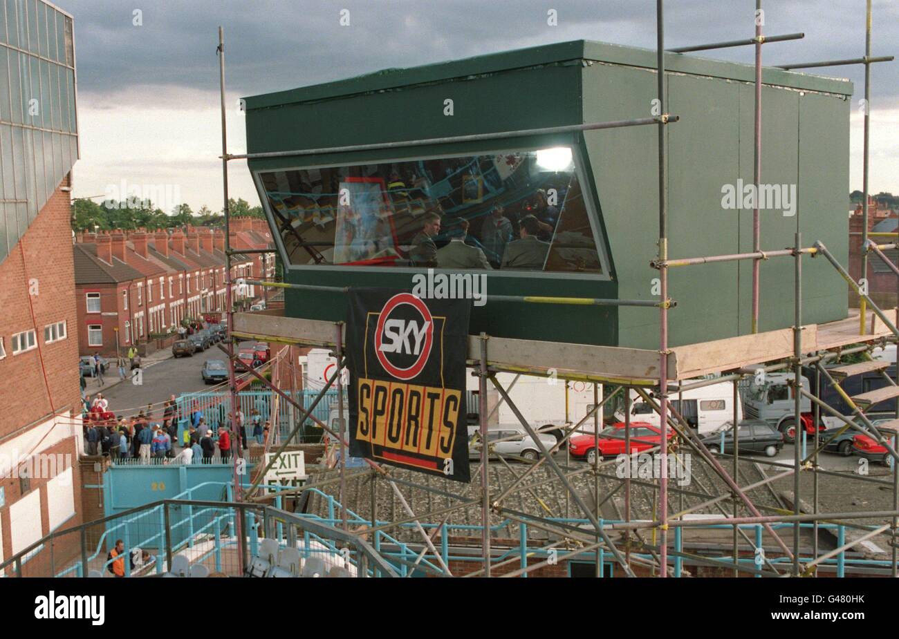 Sky tv sports outside broadcast studio hires stock photography and