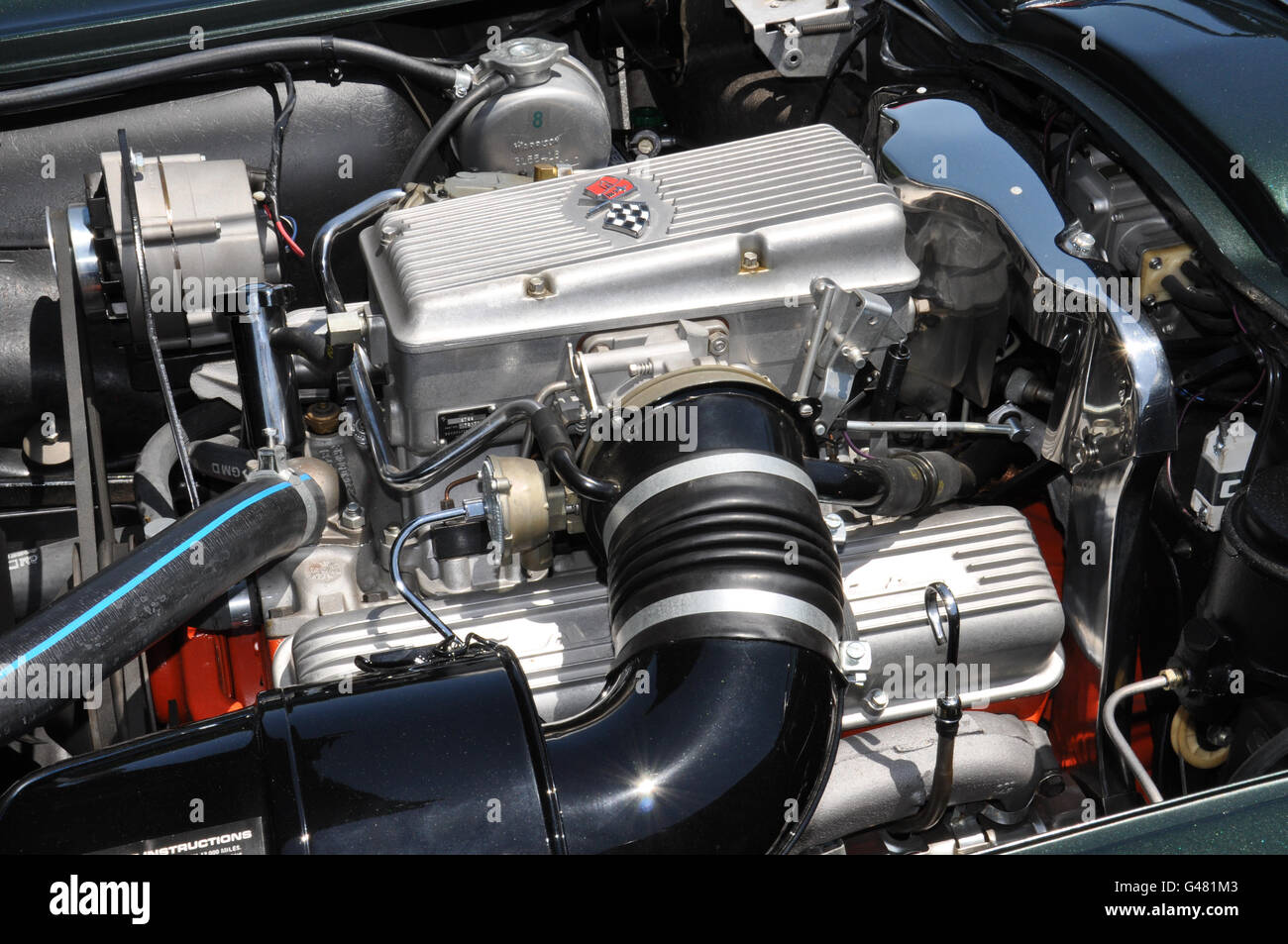 A vintage Fuel Injected Corvette Engine Stock Photo Alamy