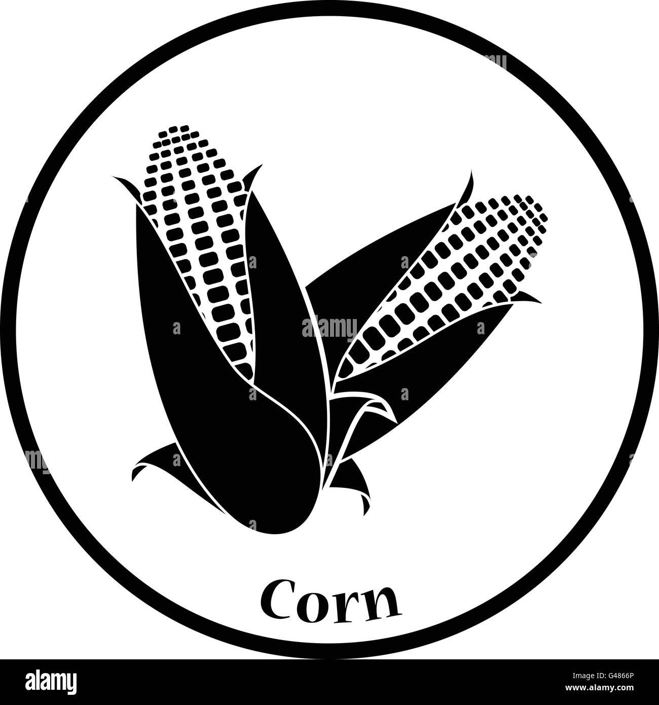 Corn icon. Thin circle design. Vector illustration Stock Vector Image ...