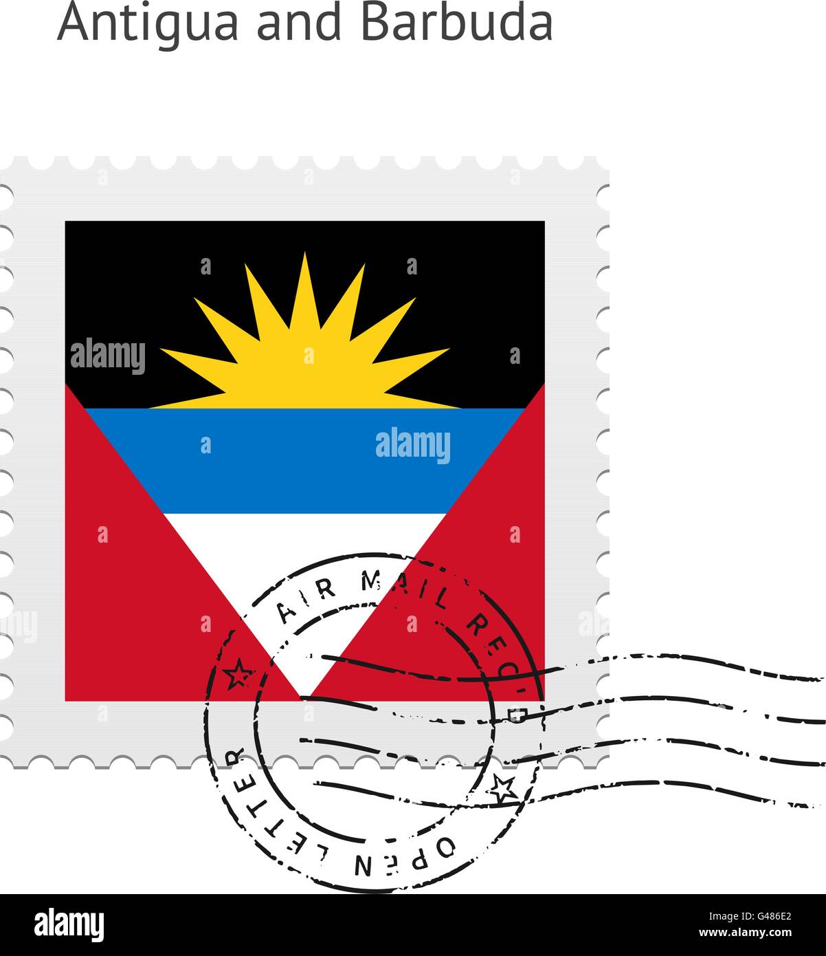 Antigua and Barbuda Flag Postage Stamp Stock Vector Image & Art Alamy