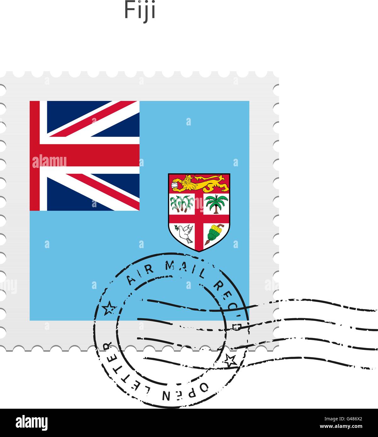 Fiji Flag Postage Stamp Stock Vector Image & Art - Alamy