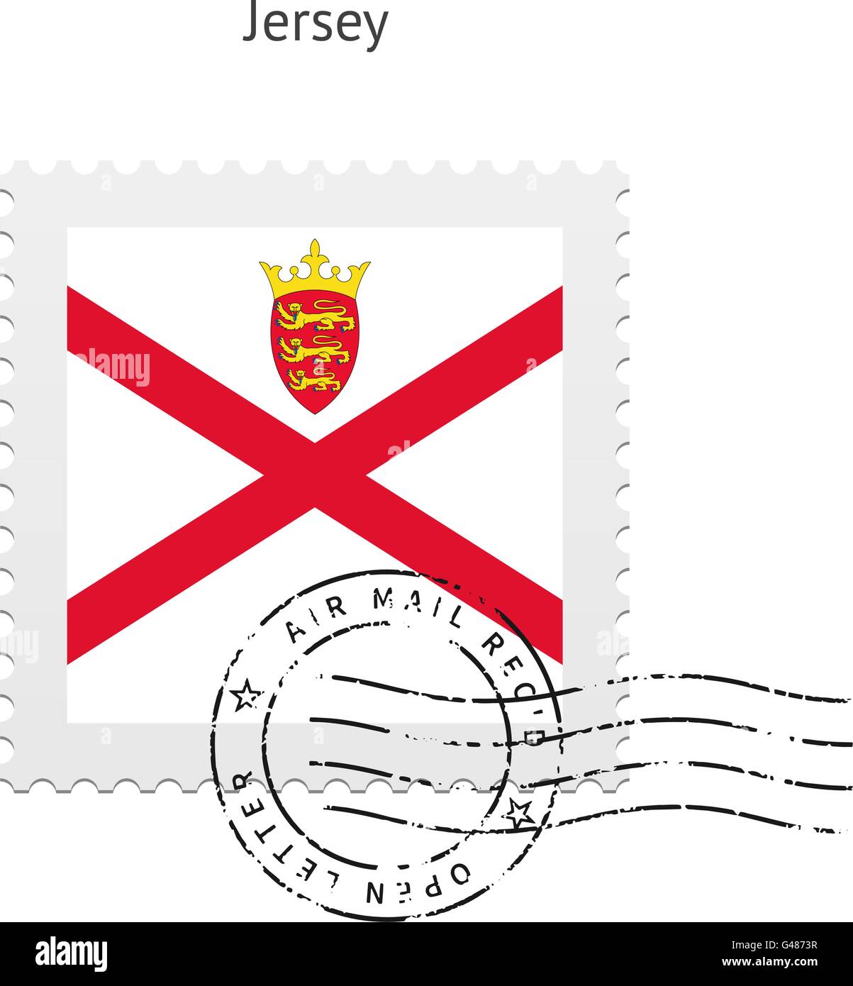 Jersey Flag Postage Stamp Stock Vector Image & Art Alamy