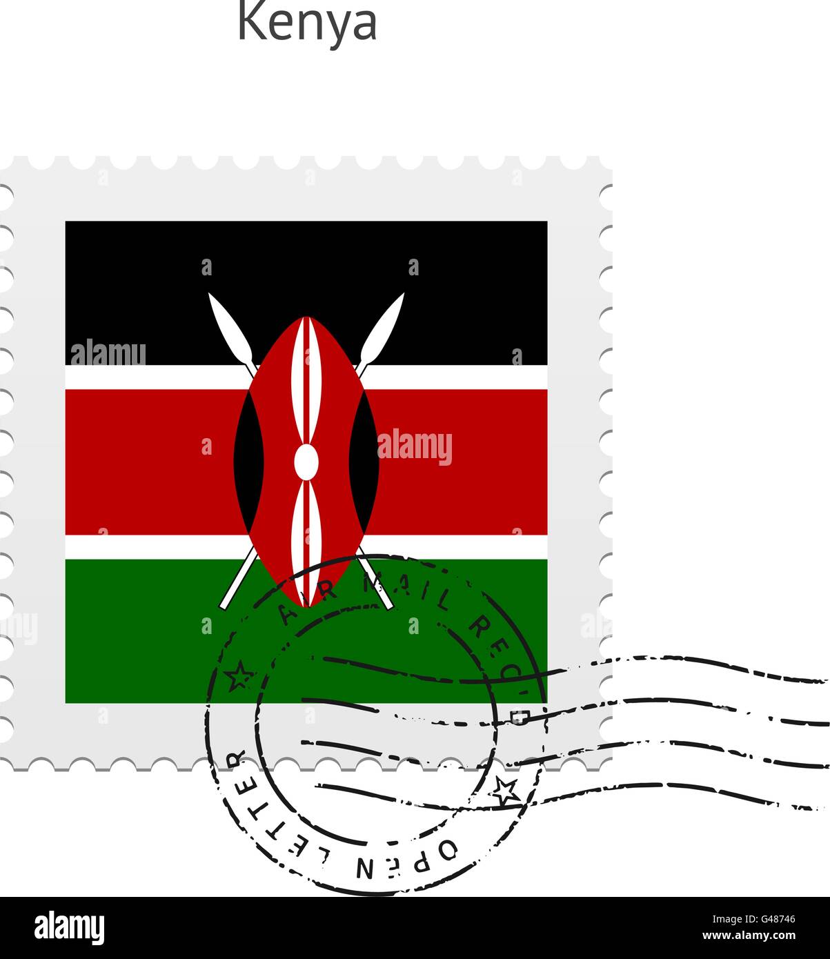 Kenya Flag Postage Stamp Stock Vector Image & Art Alamy