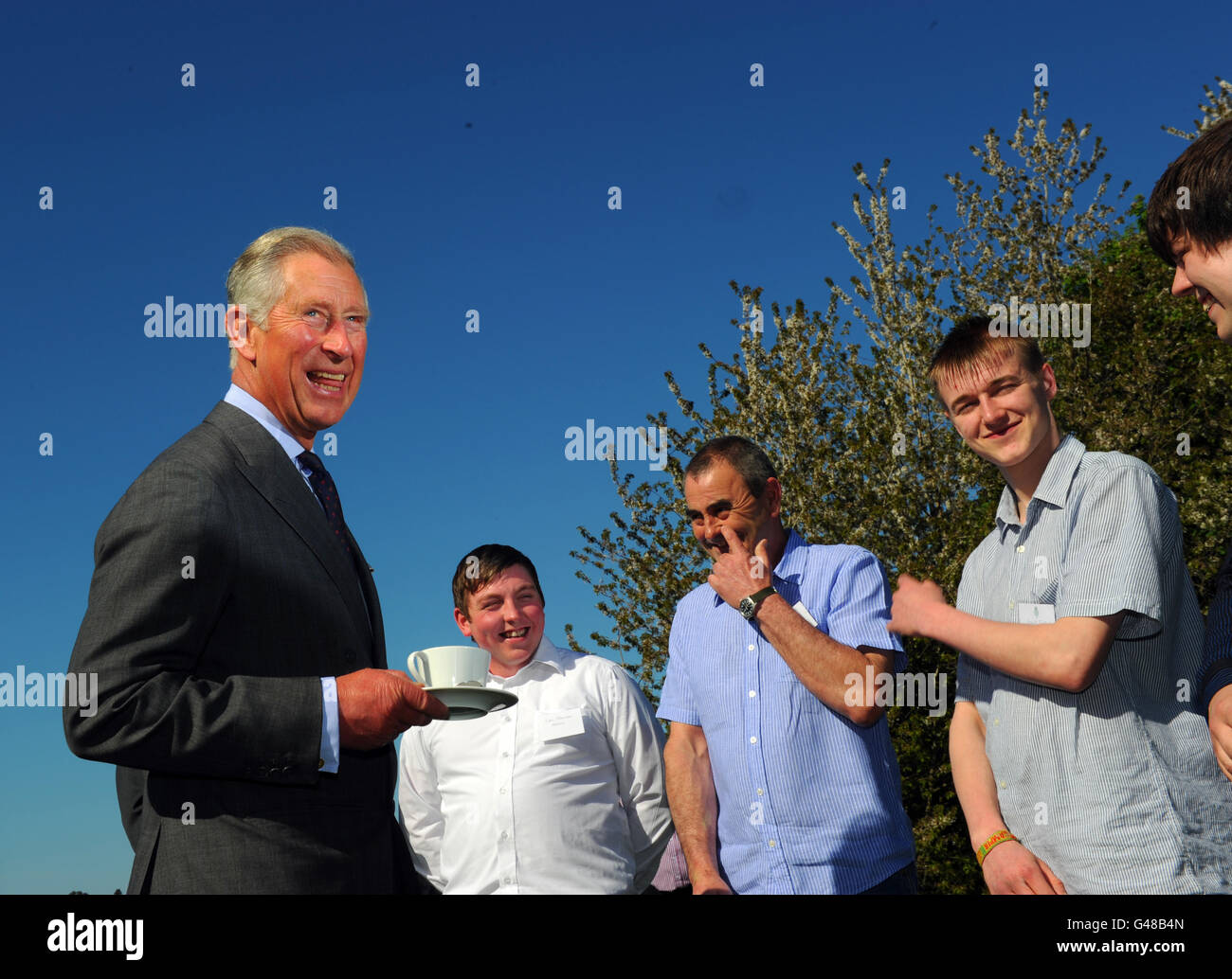 The Prince of Wales tours Dumfries House in Cumnock Ayrshire. Stock Photo