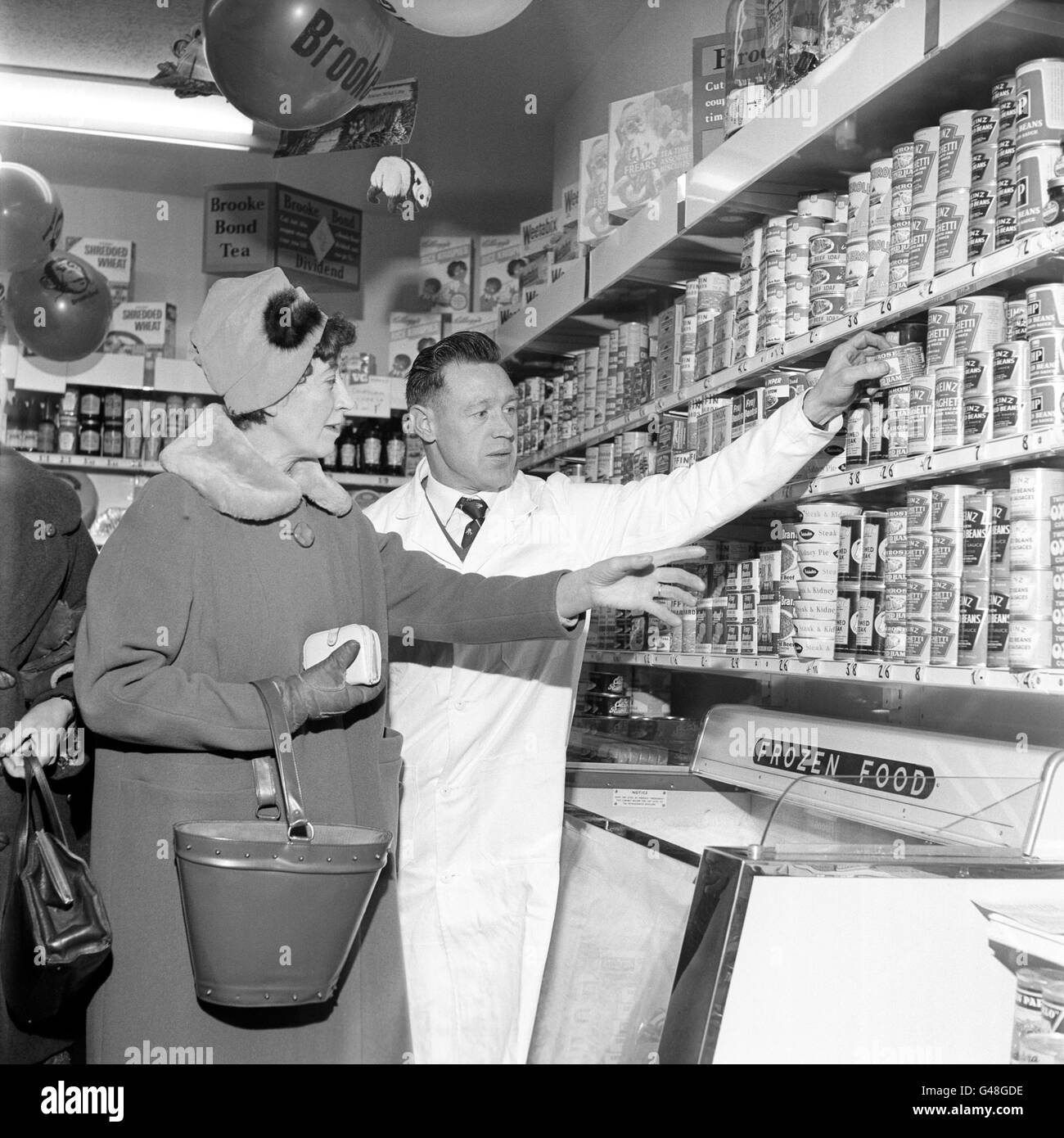 Soccer - League Division One - Nottingham Forest - Billy Gray's Shop - Nottingham. Billy Gray, captain of Nottingham Forest, who also runs his own grocery business and off-licence in Wollaton Road, Nottingham. Stock Photo