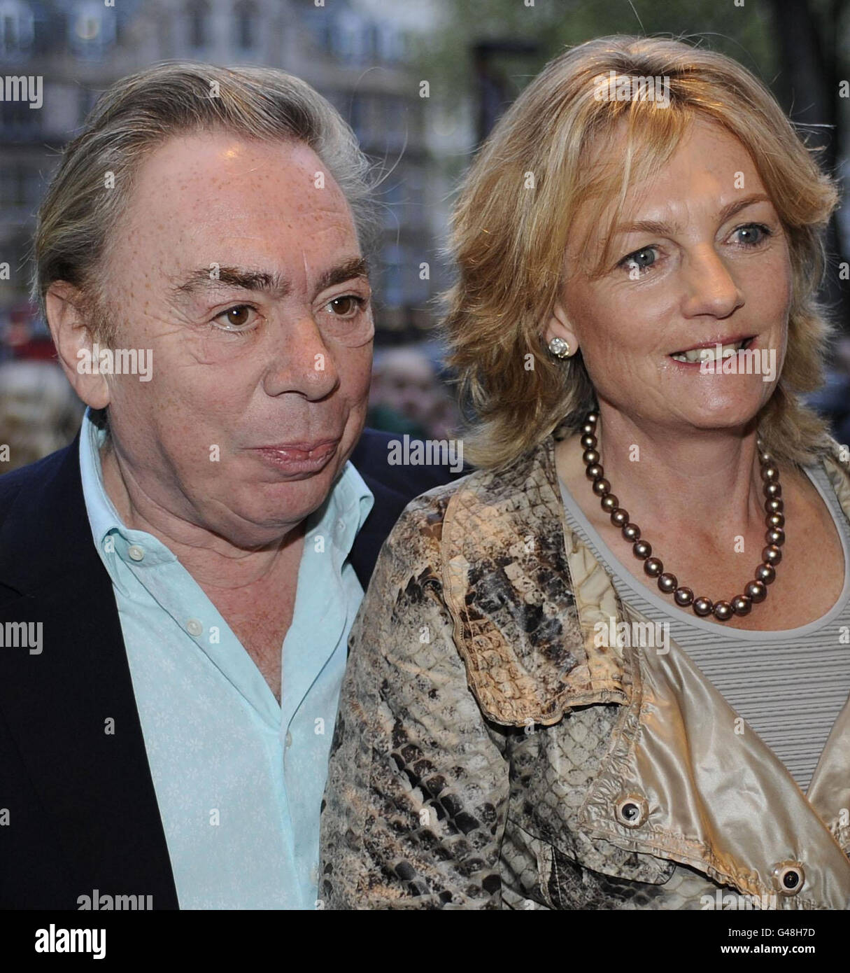 Andrew Lloyd Webber and wife Madeleine Gurdon arrive at The Novello