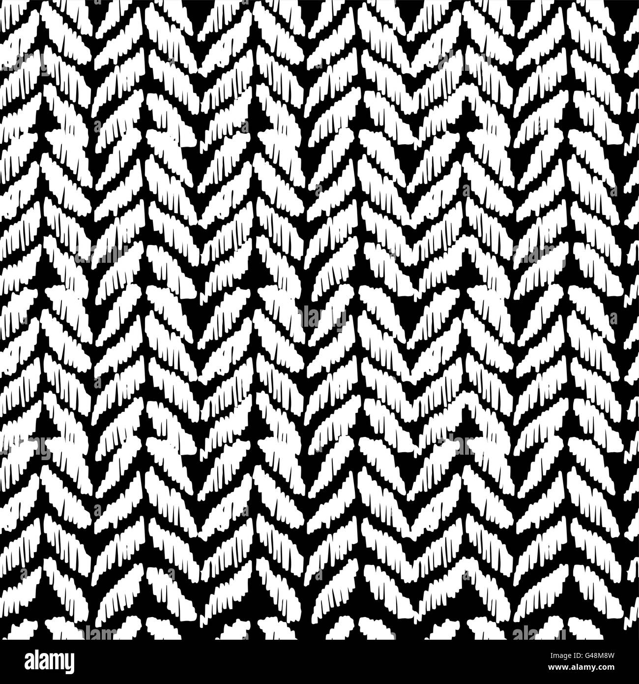 Vintage boho black and white seamless pattern background with monochrome hand paint elements. Ideal for fabric design Stock Vector