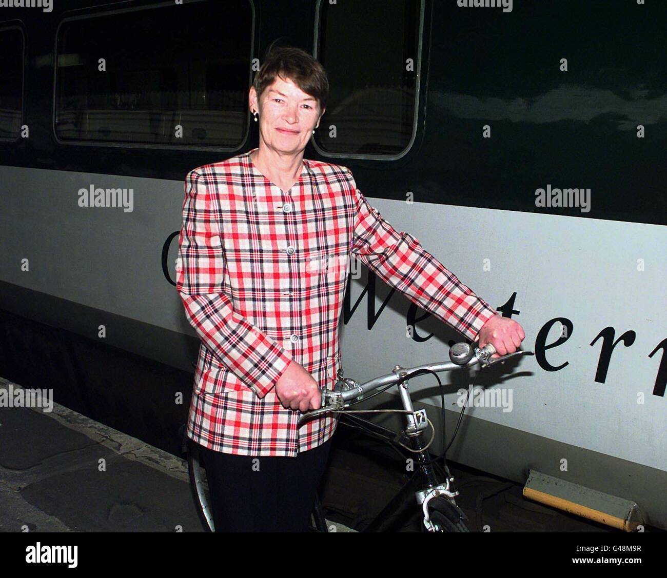 Transport Minister Glenda Jackson at Paddington station this morning (Wednesday) where she reviewed new arrangements for bicycle travel on the Great Western train group.Photo by Neil Munns/PA*EDI* Stock Photo