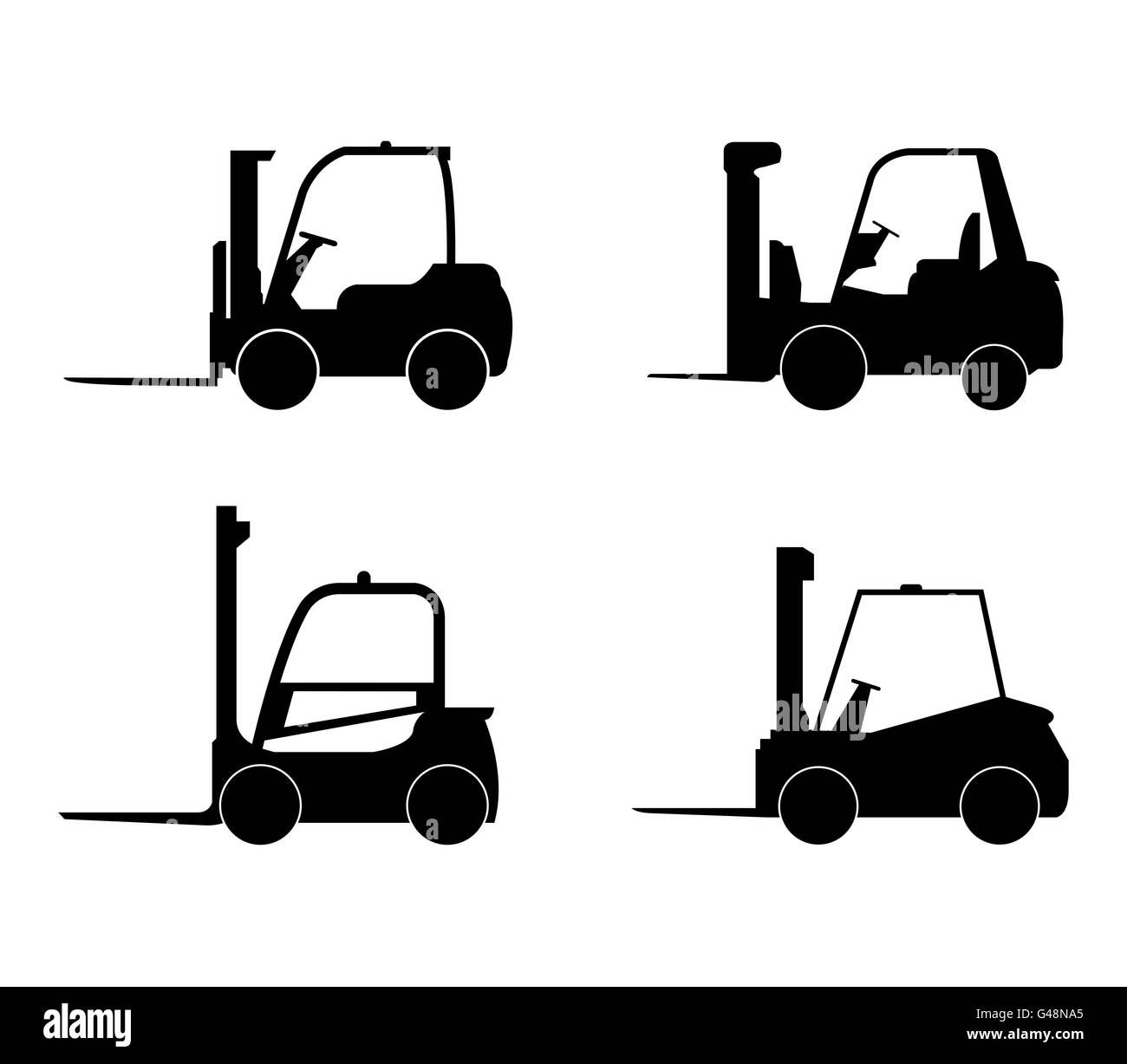 Fork lift truck silhouette hi-res stock photography and images - Alamy