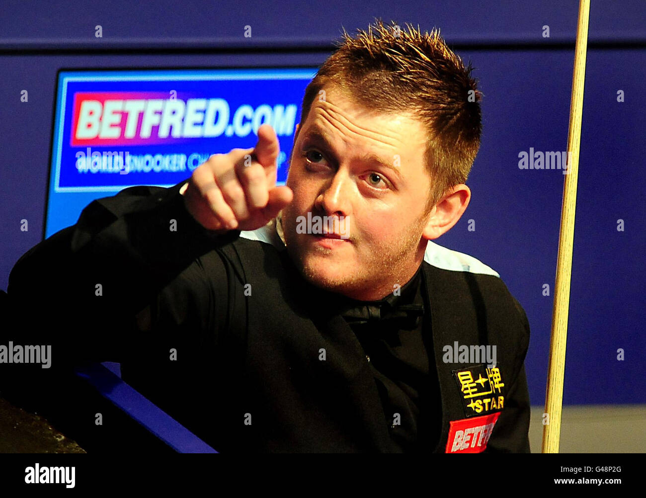 Mark allen reacts betfred com world snooker championships crucible hi