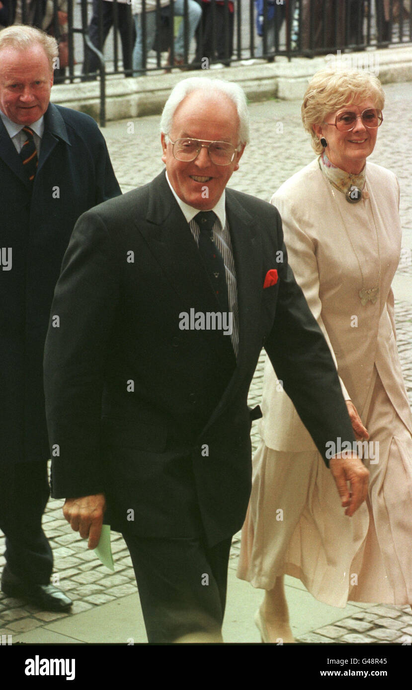 Entertainer Lord Rix with unidentified companion arriving at the ...