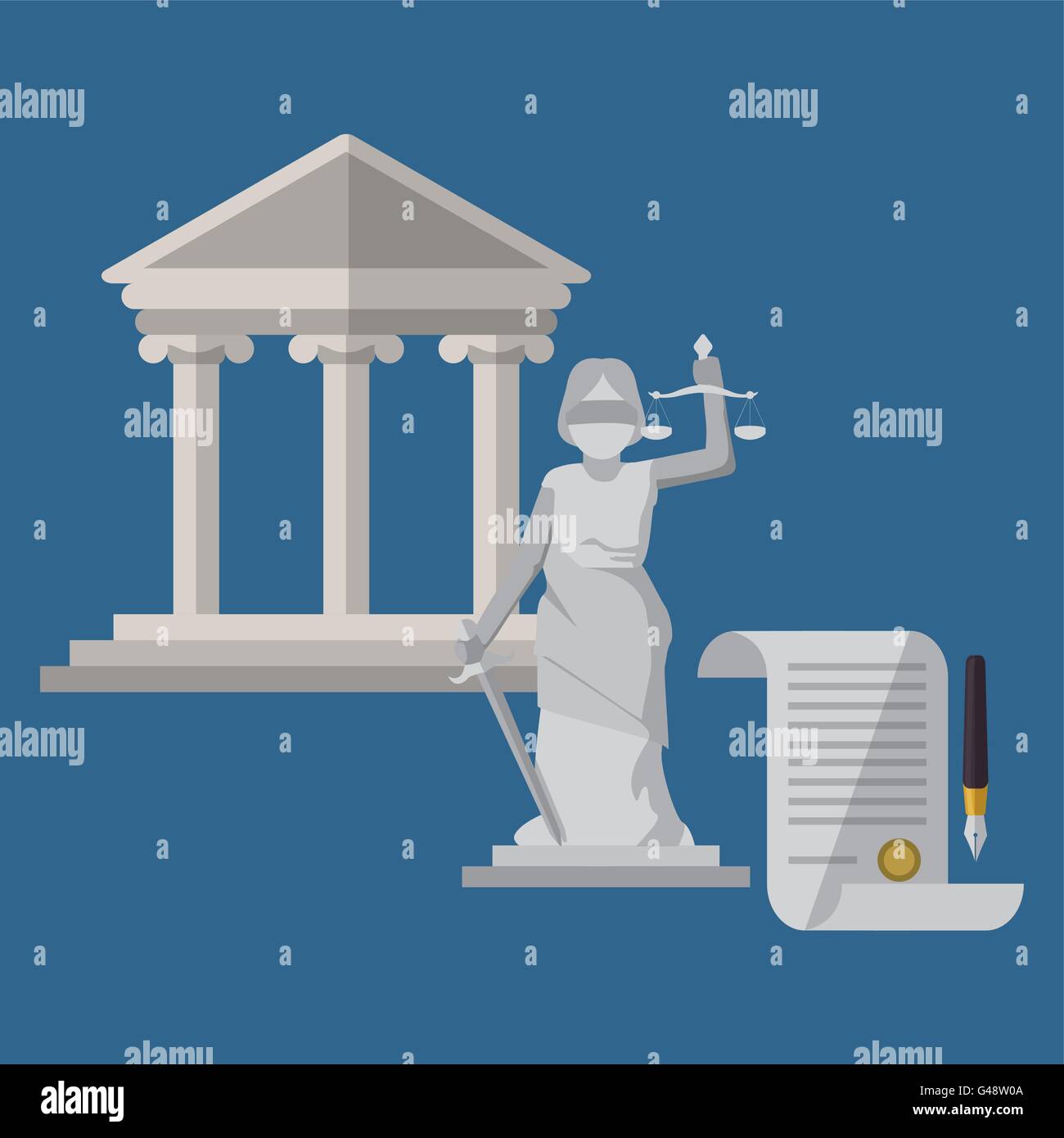 Law design. Justice icon. Flat illustration, vector graphic Stock ...