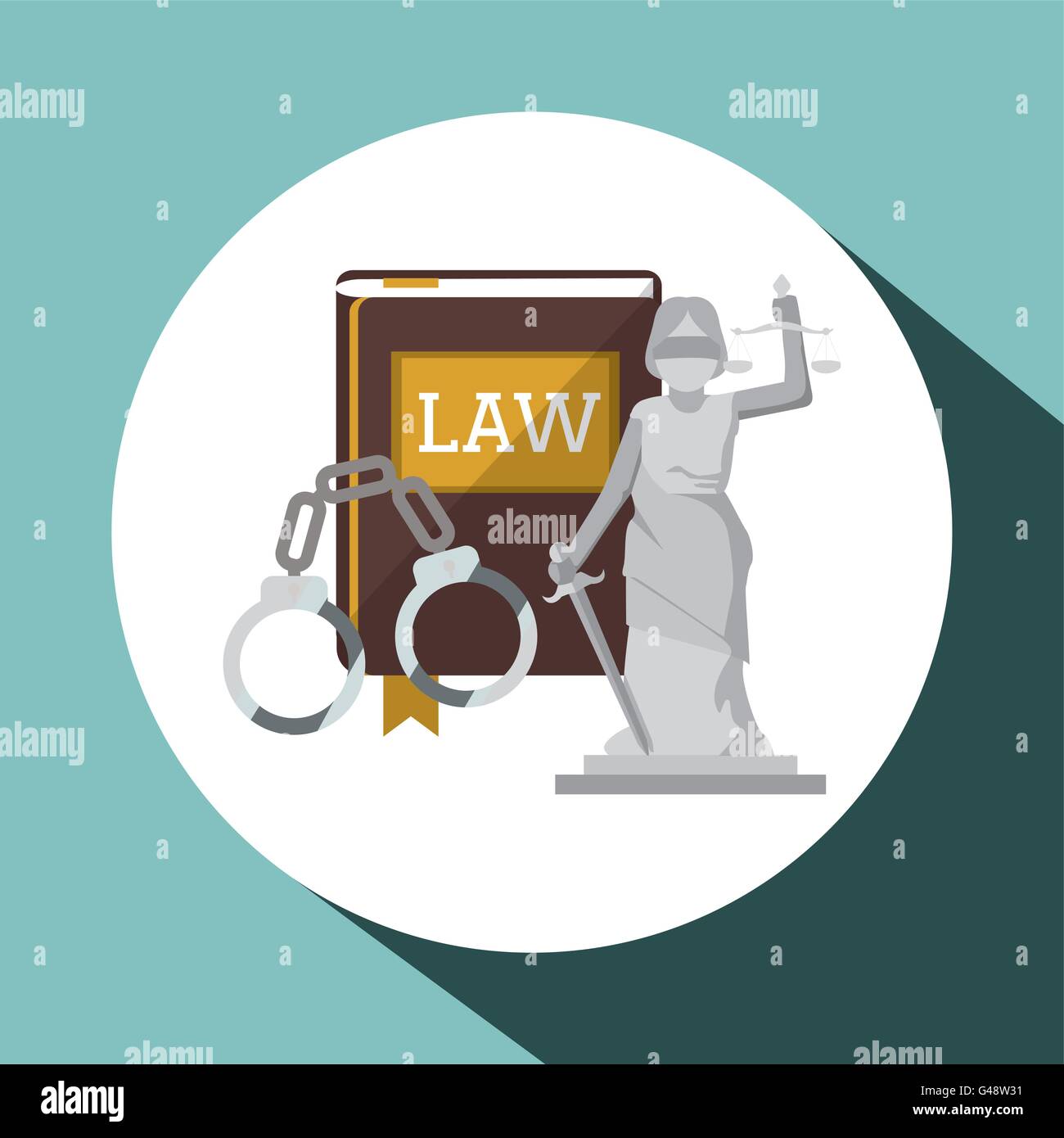 Law design. Justice icon. Flat illustration, vector graphic Stock ...