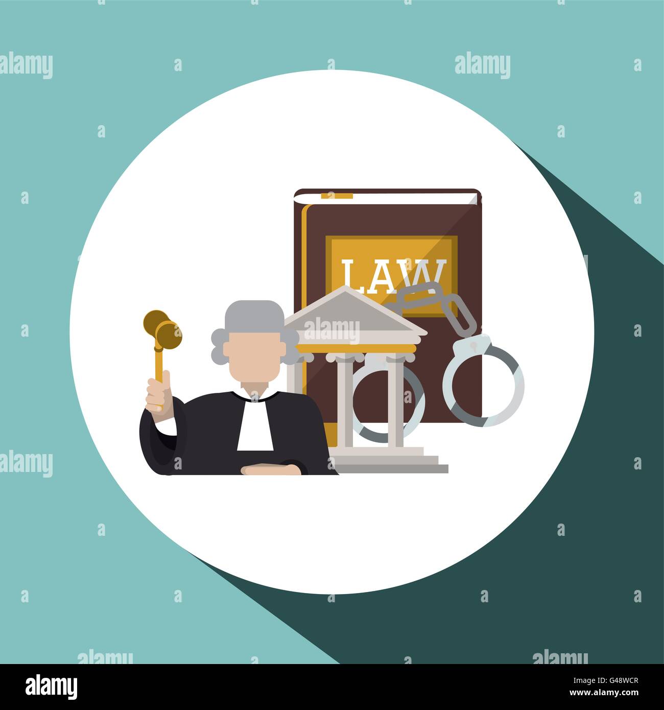 Law design. Justice icon. Flat illustration, vector graphic Stock ...
