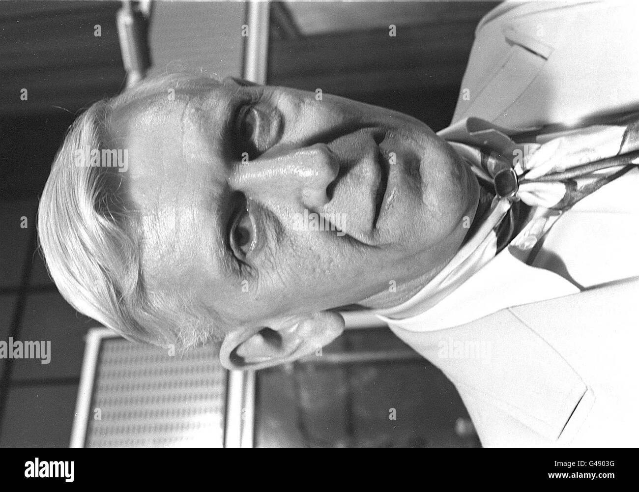Library file 193267-1, dated 6.8.80. BBC Radio actor Jack May, who played the character Nelson Gabriel in the BBC Radio 4 series The Archers. Mr May, who was in the series for 46 years, has died, aged 75. See PA story DEATH May. /PA **Available b/w only.** Stock Photo