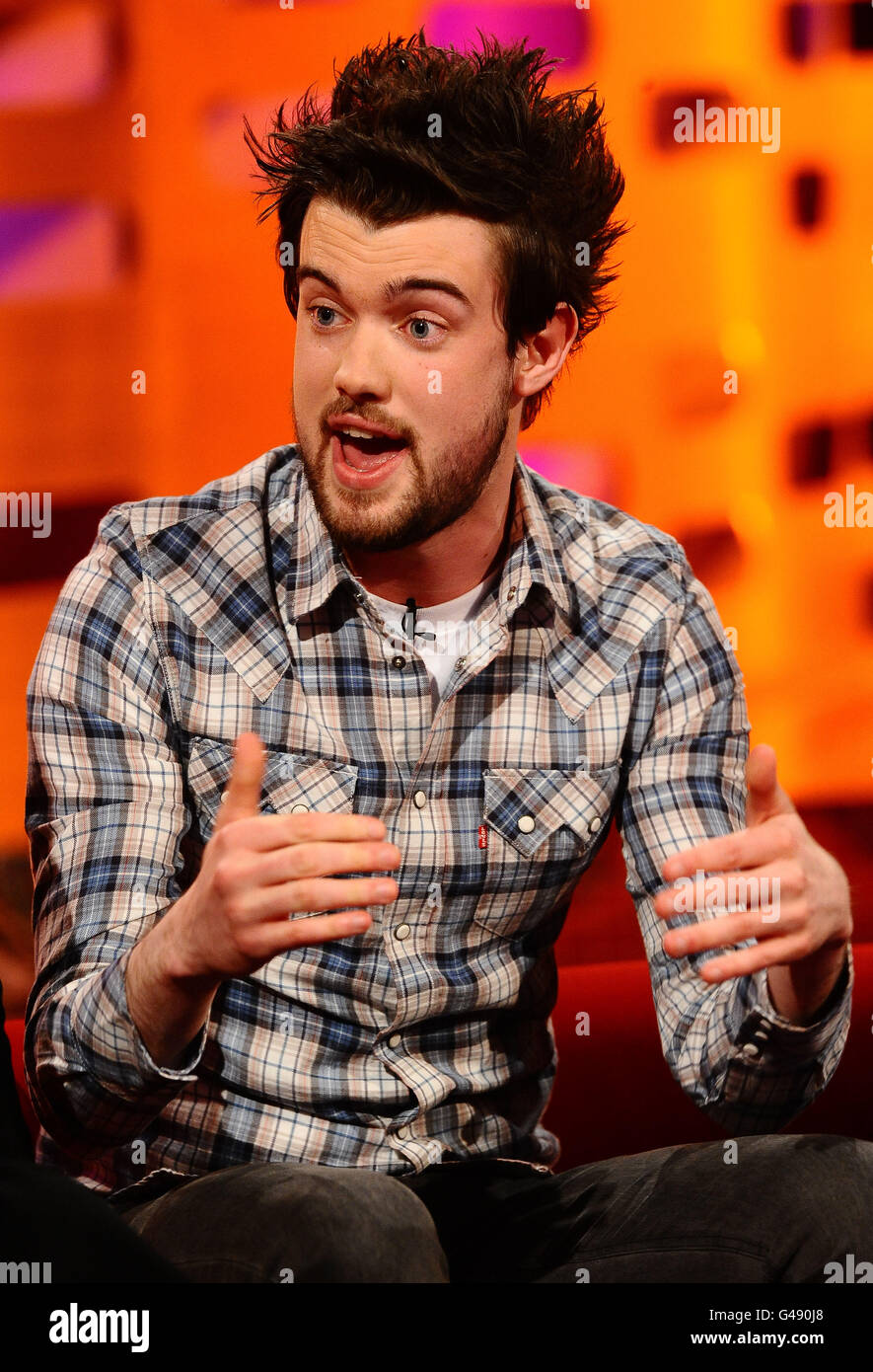 Jack Whitehall during filming for the Graham Norton show at the London