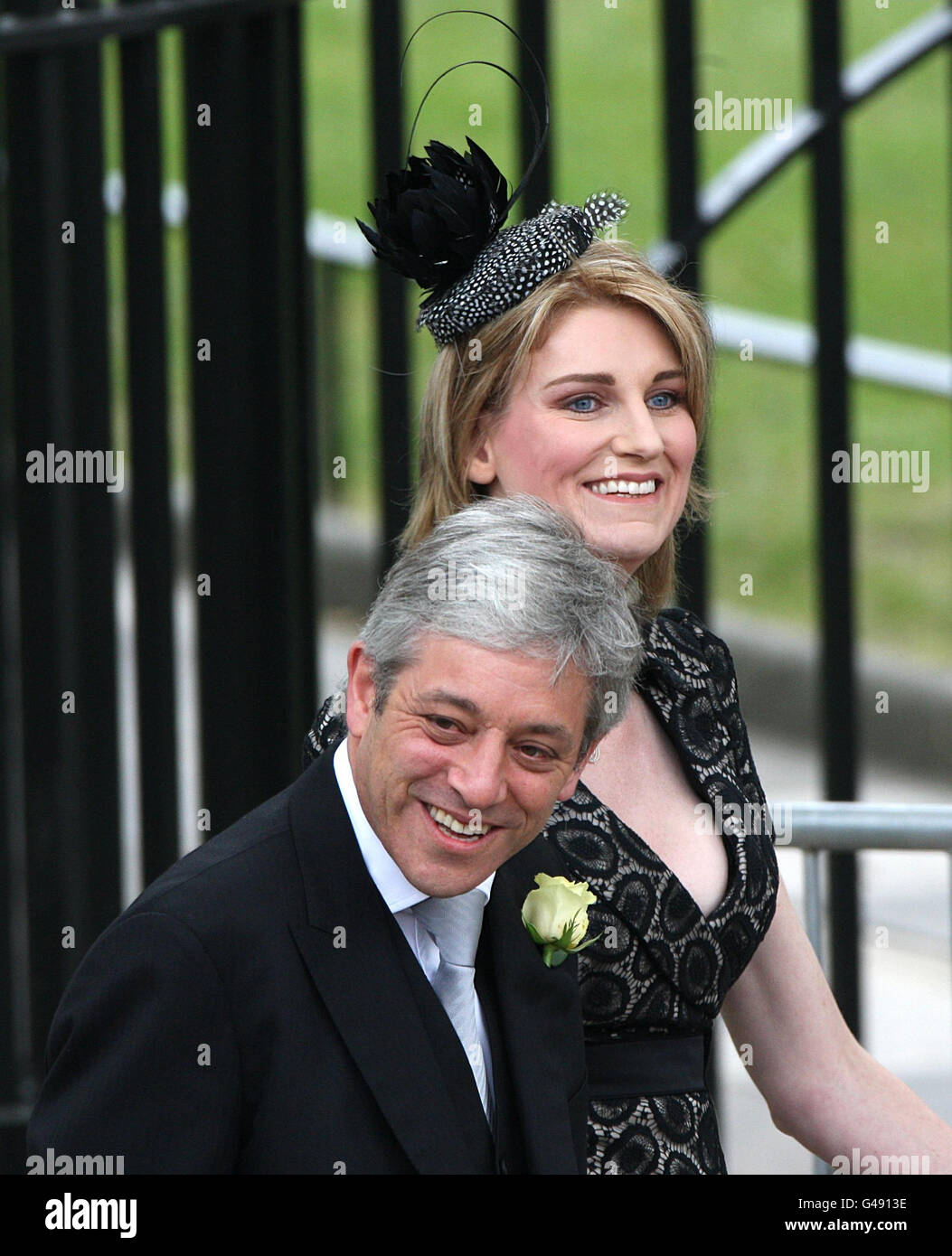 John Bercow, Speaker of the House of Commons and his wife Sally arrive at Westminster Abbey for the wedding of Prince William and Kate Middleton at Westminster Abbey. Photo credit should read: Steve Parsons/PA Wire Stock Photo