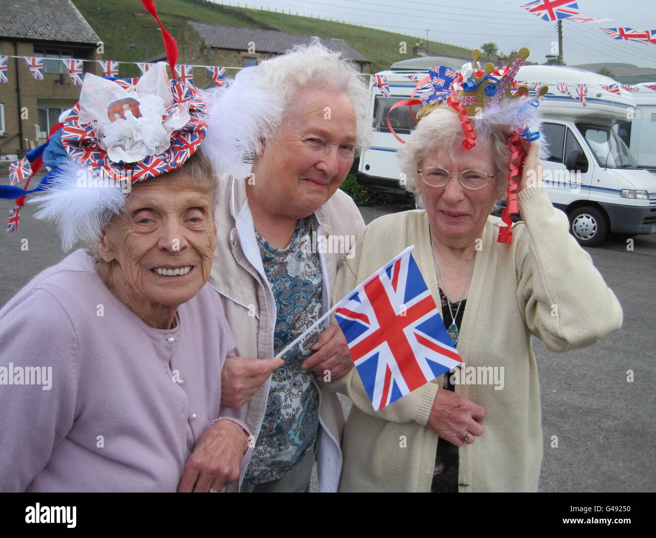 (left to right) Jean Roddam, Betty Bowman and Maureen Wall celebrate ...