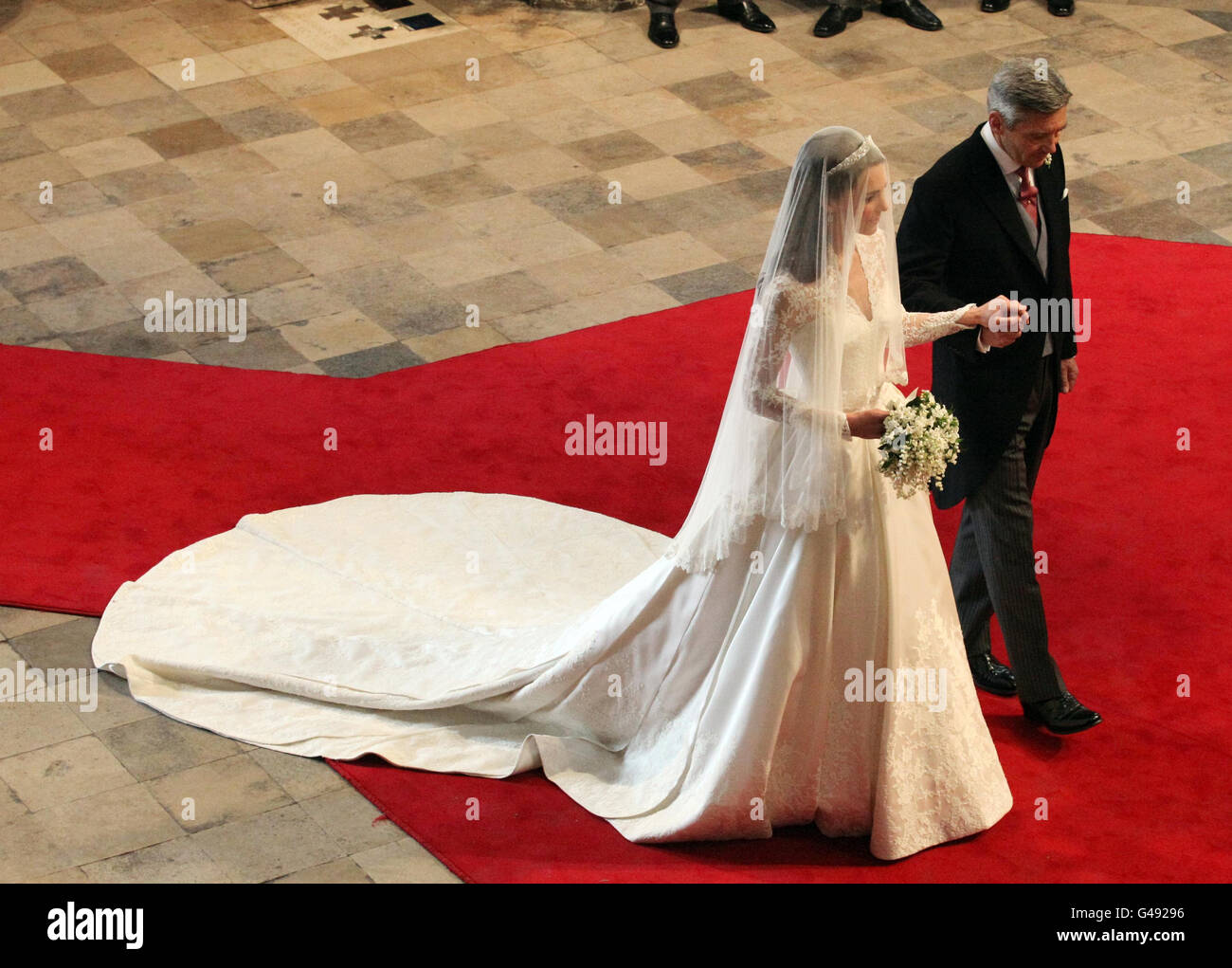 Michael Middleton Walks His Daughter Kate Middleton Down The Aisle