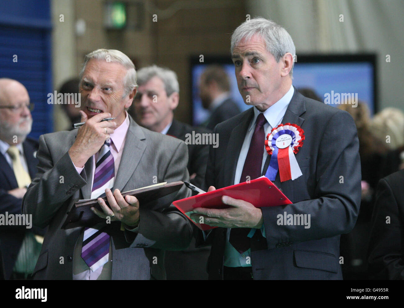 Independent Candidate Alan McFarland (right) counts transfers in North ...