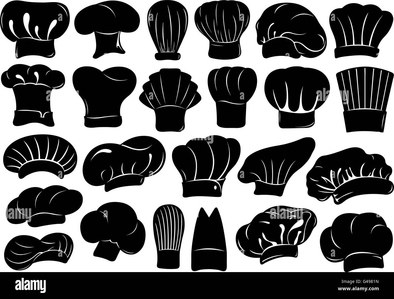 Set of different chef hats isolated on white Stock Vector Image & Art