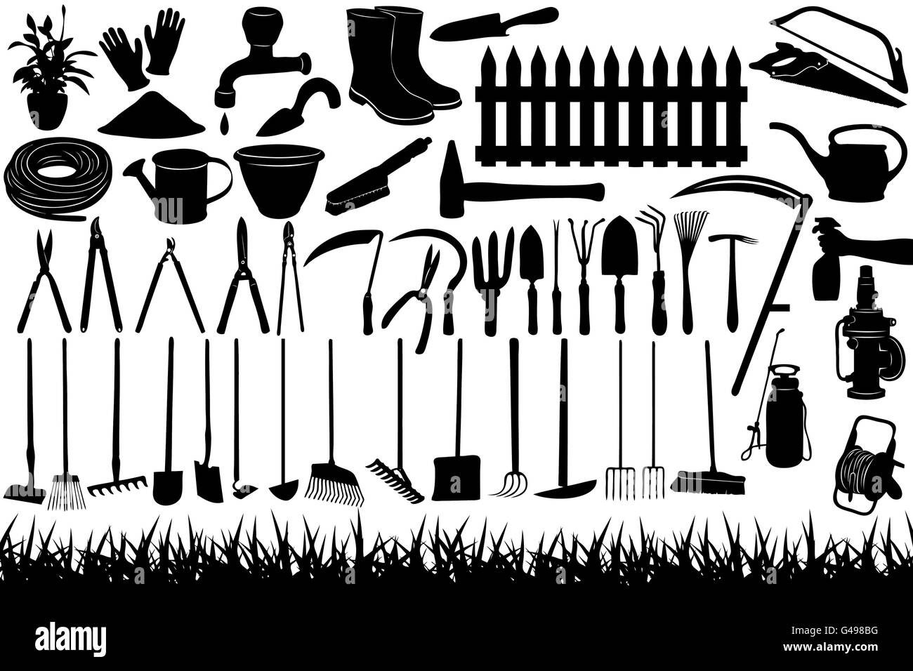 Illustration of gardening tools and equipment Stock Vector Image & Art