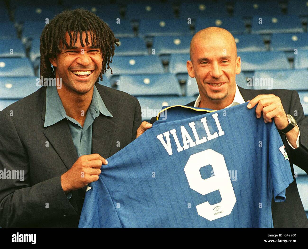 File dated 17/6/96 of Chelsea manager Ruud Gullit(left), who is leaving his  post at Chelsea with immediate effect. Gianluca Vialli (right) will be the  new player-manager, it was announced today (Thursday) See