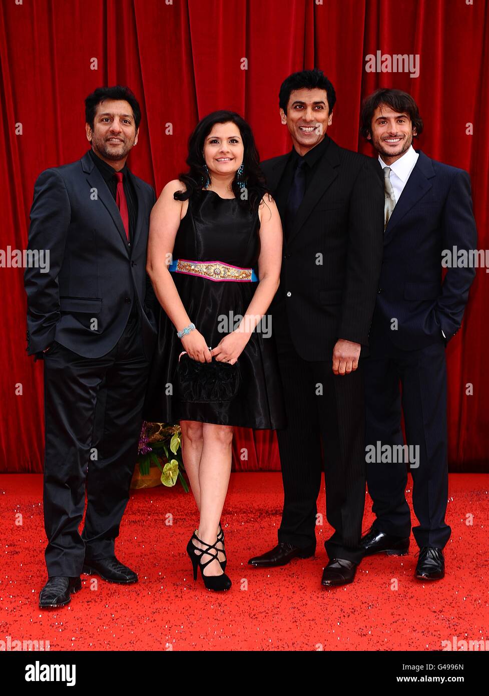 (L-R) Nitin Ganatra, Nina Wadia, Ace Bhatti, Marc Elliott arriving for