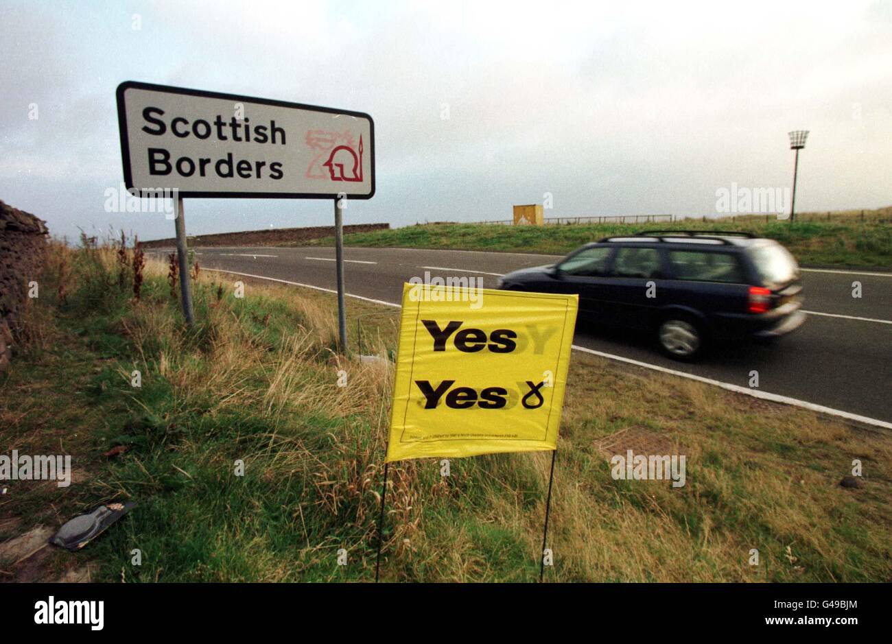 The Scottish Borders, the dividing line between England and Scotland 