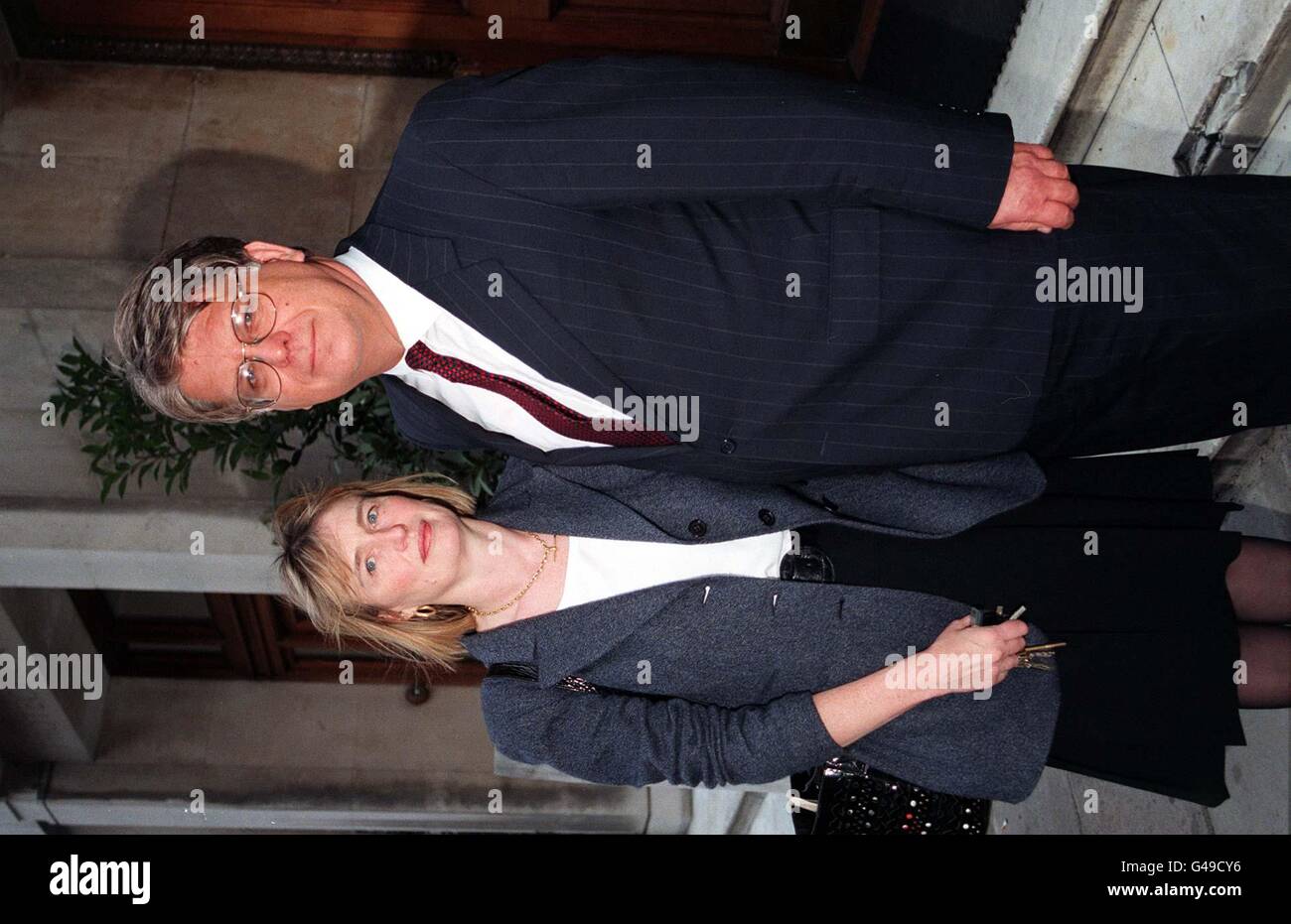 Top gynaecologist John Studd and his wife Margaret, of Blomfield Road, Maida Vale, north London, outside the General Medical Council in London today (Weds) where he is accused of serious professional misconduct after removing a patient's ovaries without her permission. See PA Story HEALTH Ovaries. Photo by Michael Crabtree. Stock Photo