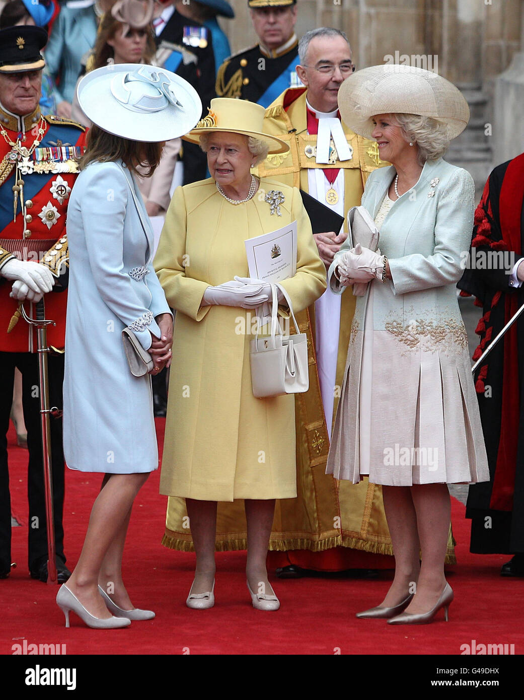 Queen elizabeth ii flanked by carole middleton left and camilla hi-res