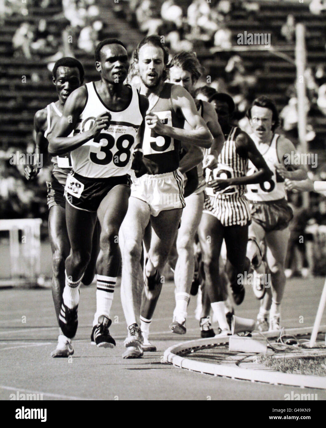 Kenya's Henry Rono (no.38) on his way to win the 5000 metres at Crystal Palace. Stock Photo