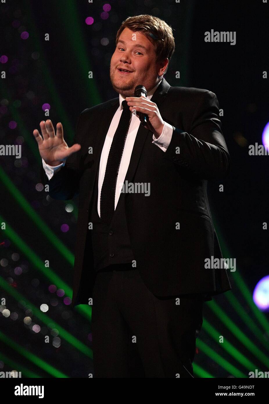 L'Oreal National Movie Awards - Show - London. James Corden on stage during the 2011 National Movie Awards at Wembley Arena, London Stock Photo