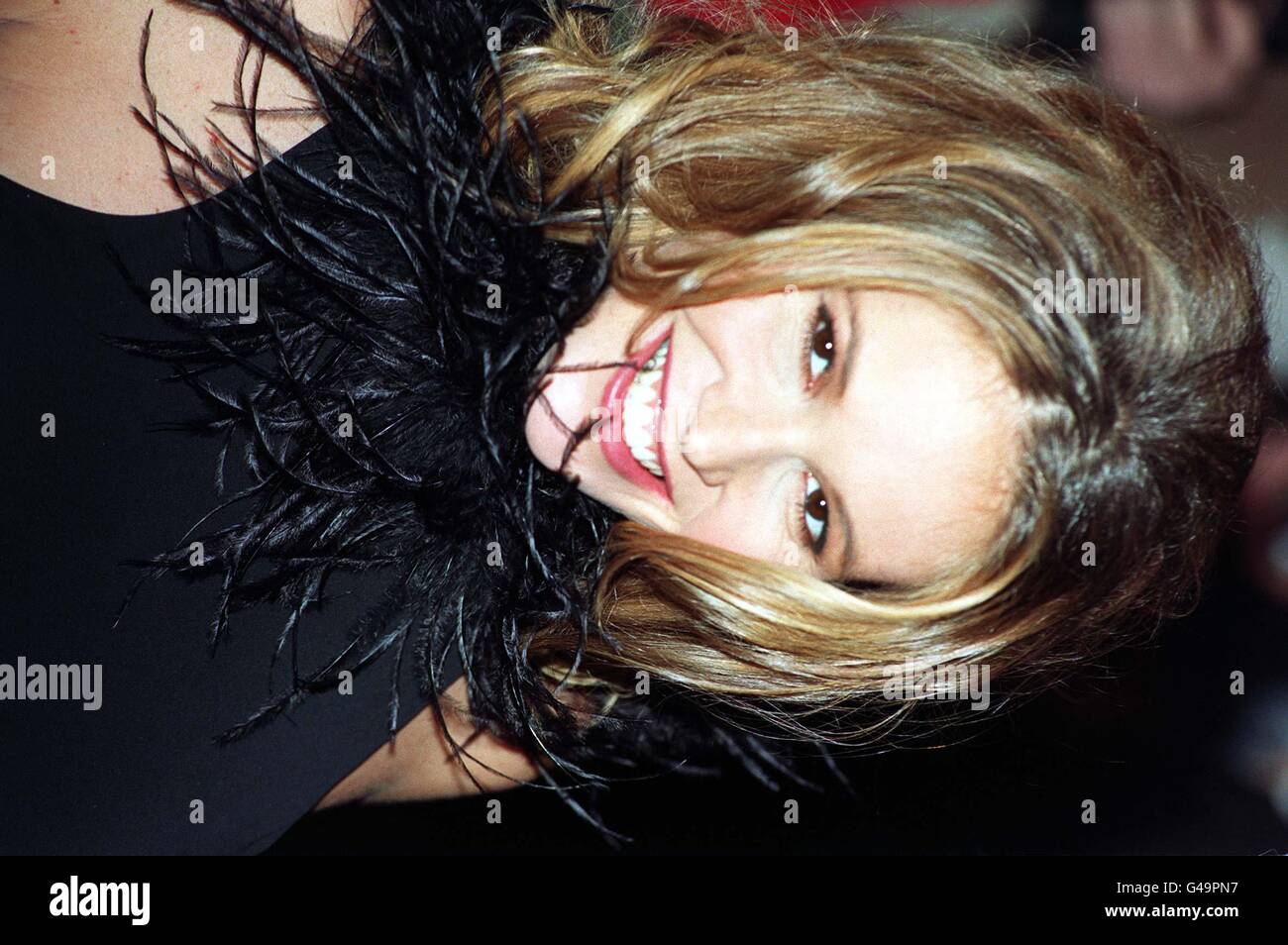 Elle MacPherson arrives at the re-opening of the Fashion Cafe in London. The supermodel returned to the cafe in the west end, along with her co-founders Naomi Campbell and Claudia Schiffer, to celebrate the opening of its enlarged site. Stock Photo