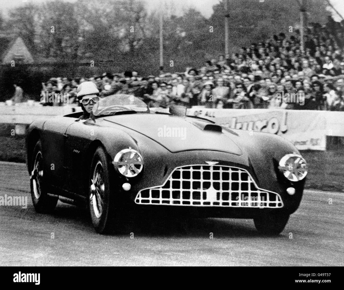 Motor Racing - Sports Cars. Geoff Duke, Aston Martin DB3 Stock Photo