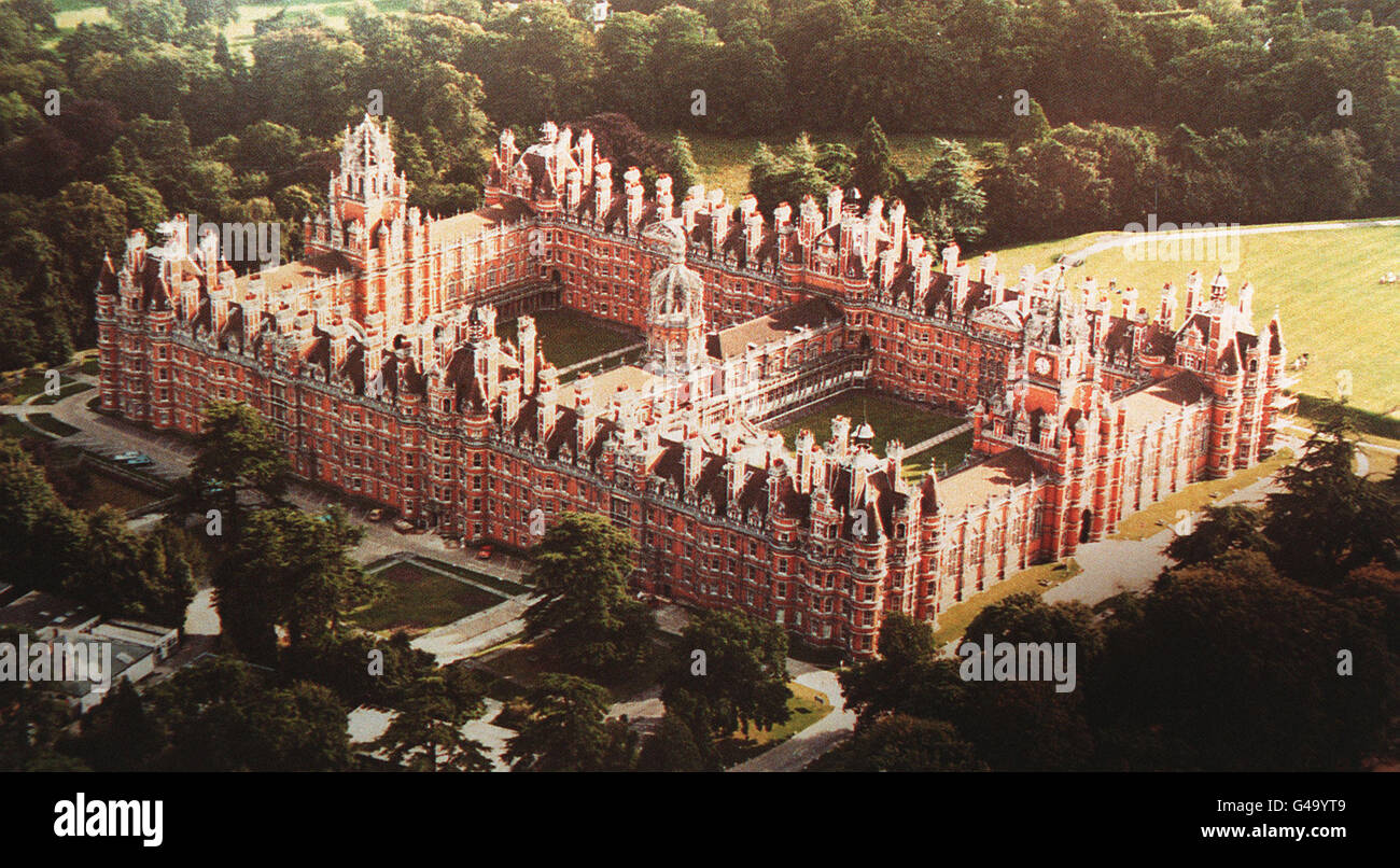 PA NEWS PHOTO 22/2/93 AN AERIAL VIEW OF THE UNIVERSITY OF LONDON ROYAL HOLLOWAY AND BEDFORD NEW COLLEGE Stock Photo