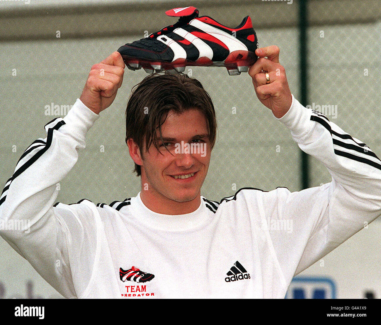 David Beckham launches Adidas Predator Stock Photo Alamy