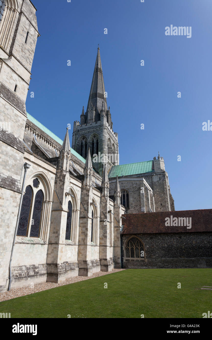 External of the south transept of Chichester Cathedral, Chichester, West Sussex, England, United Kingdom, Europe Stock Photo