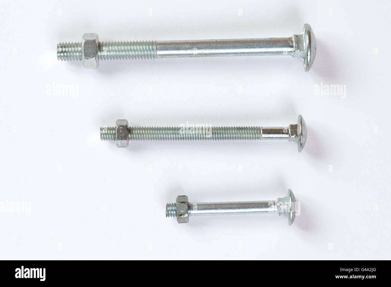 Carriage bolts with female screws Stock Photo Alamy