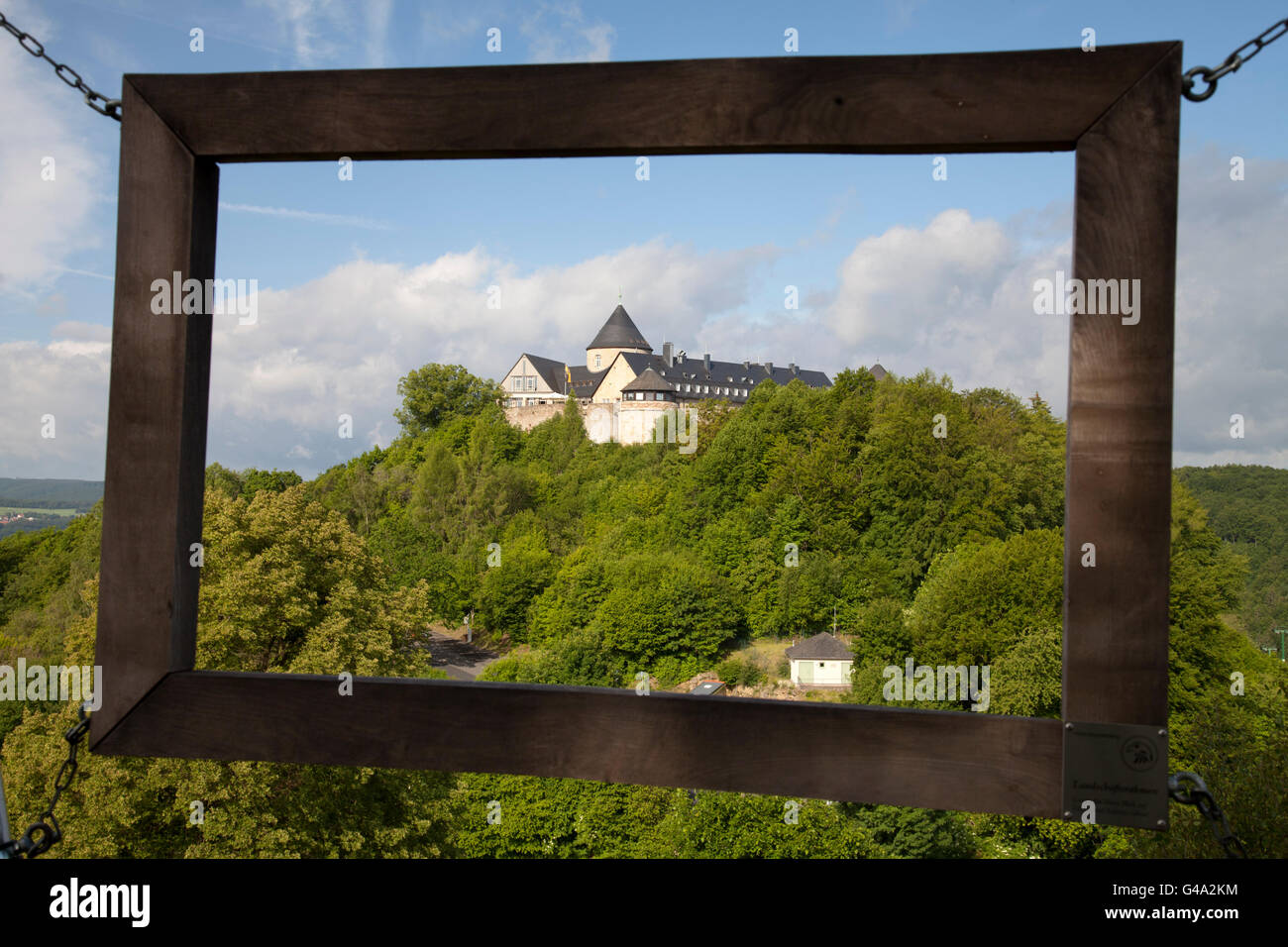 Schloss Waldeck Castle, inside the frame, spa resort of Waldeck