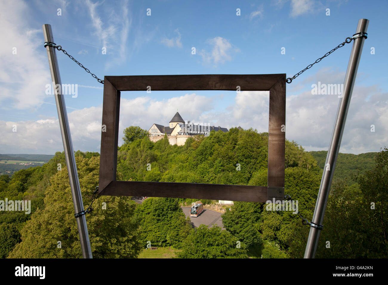 Schloss Waldeck Castle, inside the frame, spa resort of Waldeck