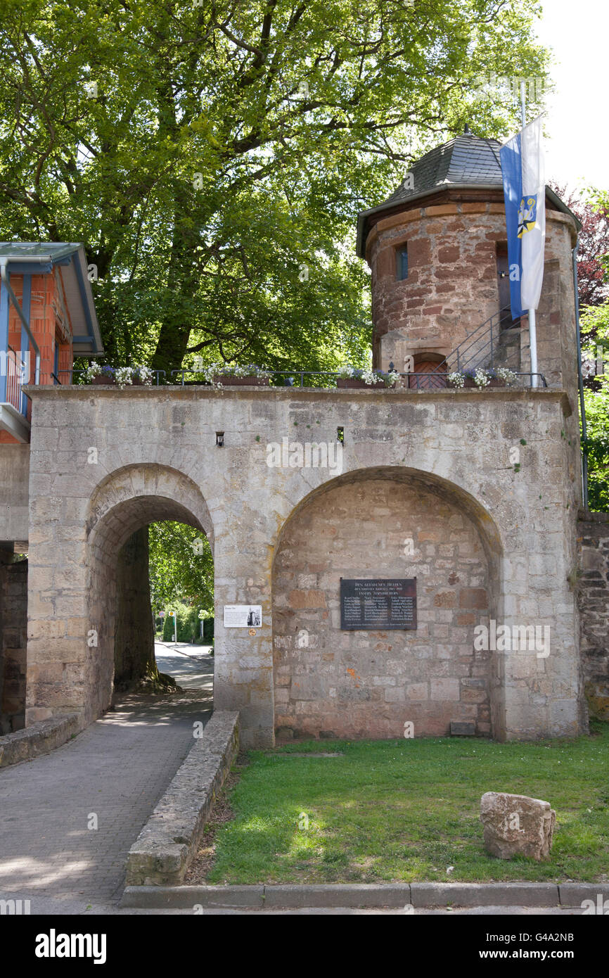Enser Gate was part of the former city walls, Korbach, Waldeck-Frankenberg district, Hesse, PublicGround Stock Photo