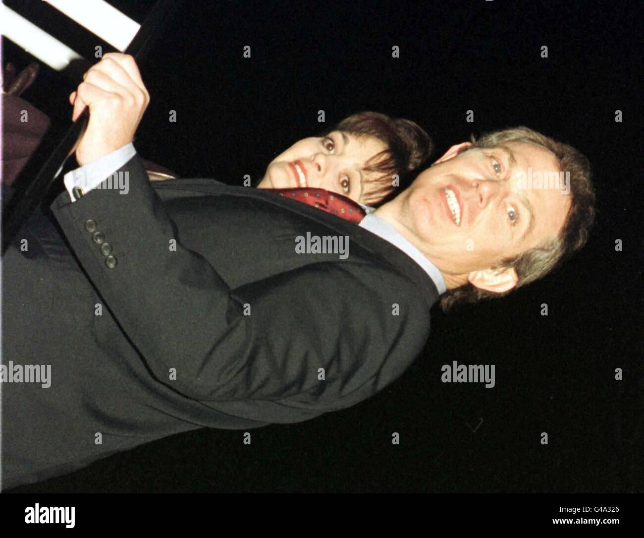 Prime Minsiter Tony Blair and his wife Cherie board Concorde at