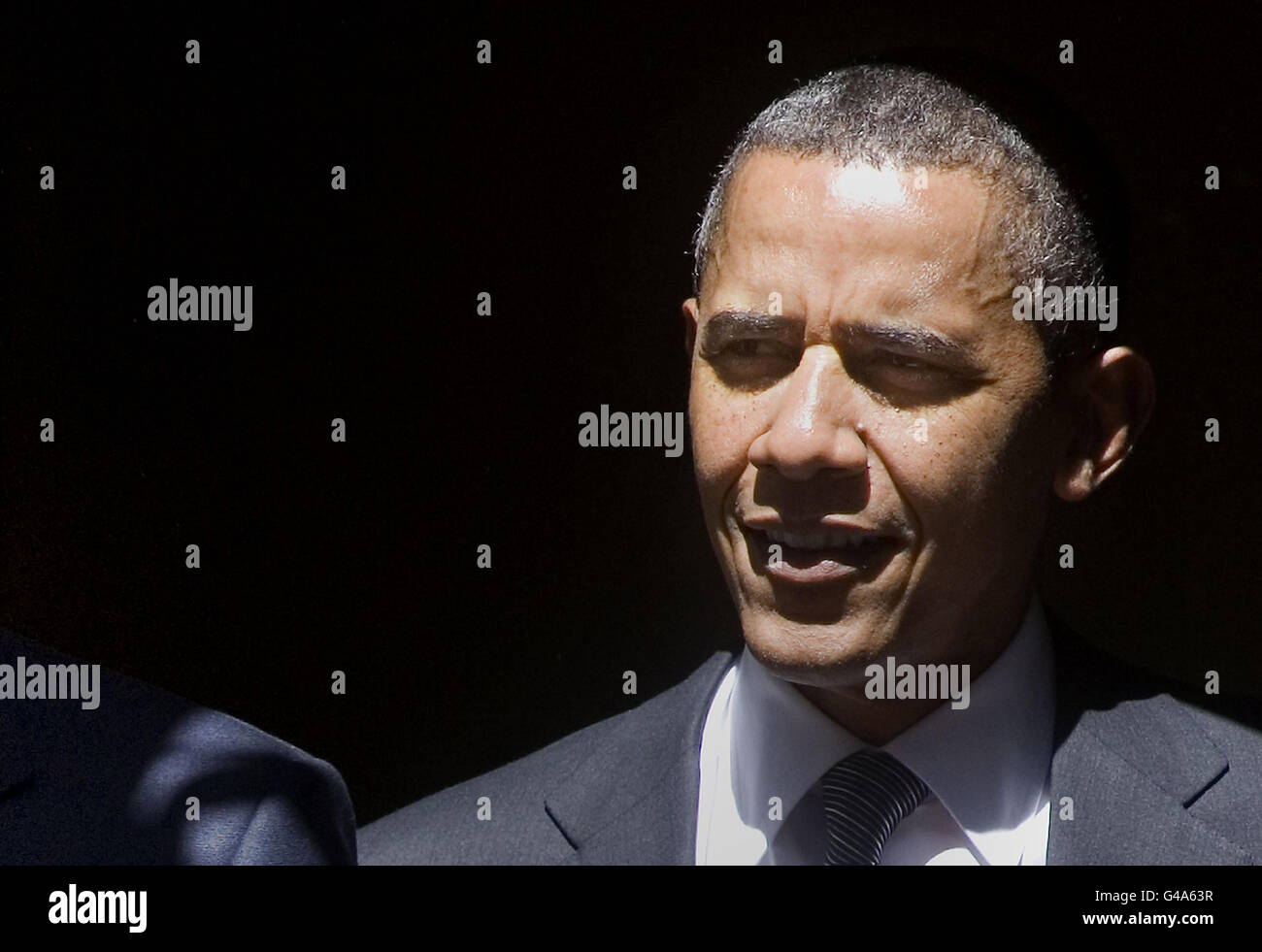 American President Barack Obama as he leaves Downing Street, London ...